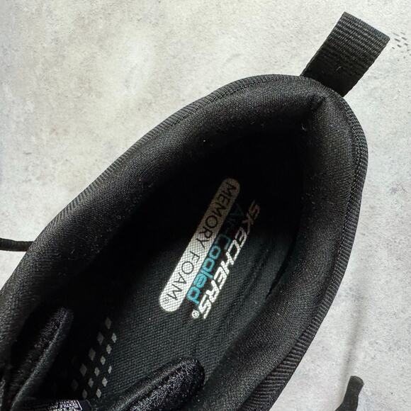 Skechers Men's Sz 13 Air Cooled Memory Foam Lace Up Mesh Shoes 16898  Black - Picture 9 of 10